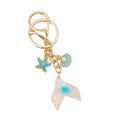 Mermaid Tail Keychain with Starfish and Shell Charms view 5