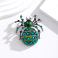 Aqua Silver Tone Spider Crystal Metal Brooch Pin for Jackets and Lapels view 4