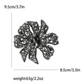 Oversized Ribbon Flower Brooch in Six Crystal Colors view 9