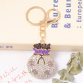 Rhinestone Flower Fortune Bag Keychain Gold Clasp Four Colors view 7