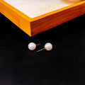 White Textured Pearl Look Stud Earrings in Three Sizes view 6