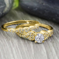 Clear Stone Marquise Ring Sets In Gold And Silver Tone Finishes view 6