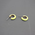 Mixed Finish Small C Shaped Hoop Stud Earrings Four Pair Set view 5