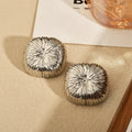 Radiating Square Statement Stud Earrings In Two Finishes view 4