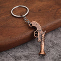 Metal Pistol-Shaped Keychains in Two Designs and Three Finishes view 2
