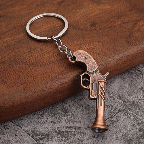 Vintage Pistol Zinc Alloy Keychain Gift Pendant Accessory