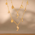Zircon Dolphin Multi Charm Necklace Heart Clover Horseshoe Infinity view 3