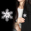 Silver Tone Snowflake Crystal Metal Brooch Pin 4.3 x 5 cm view 3