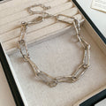 Crinkled Oval Link Chain Necklaces in Two Metal Tones view 7