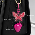 Acrylic Butterfly Charm Keychain With Cross Print And Heart Pendant view 4