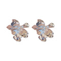 Sculpted Metal Flower Stud Earrings For Women Jewelry view 5
