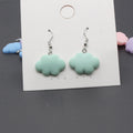 Silver Tone Pastel Cloud Resin Hook Earrings in Five Colors view 3