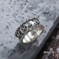 Antique Silver Gear Steampunk Wide Band Ring Alloy view 5