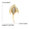 Textured Calla Lily Flower Brooch in Gold or Silver Tone view 6