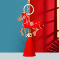Crystal Thousand Mile Horse Keychains with Tassel and Plain Options view 3
