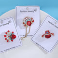 Red Peking Opera Headdress Enamel Brooch Three Styles view 2