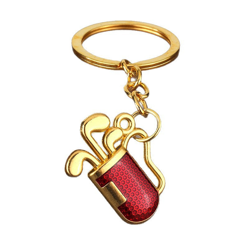 3D Golf Club and Ball Zinc Alloy Keychain Gift Accessory