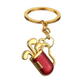 Golf Bag With Clubs Metal Keychain, Gold Or Silver Tone, 4 Styles view 5