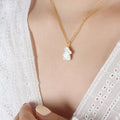 Gold Tone Shell Rabbit Pendant Necklace Chain 40 Plus 5cm view 1