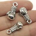 Boxing Glove Double-Sided Antique Silver Metal Charm view 1