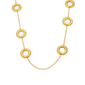 Long Hollow Circle Link Necklace Gold Silver Two-Tone Steel view 5