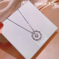 Silver Open Heart CZ Pendant Necklace Dangle Center Metal view 5