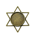 Six Point Star Round Pendant Settings for Jewelry Making view 3