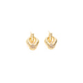 Crystal Look Sculpted Oval Stud Earrings in Gold and Silver view 5