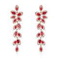 Gold Tone Silver Tone Floral Leaf Chain Tassel Crystal Four Designs Metal Dangle Earrings view 6