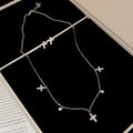 Gold Silver Cross Pendant Necklace Matching Stud Sets view 7
