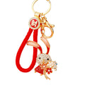 Jeweled Flower Rabbit Keychains in Four Colors with Three Pictured Loop Styles view 5
