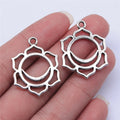 Silver Tone Openwork Chakra Symbol Charms in Eight Designs view 10