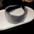 Wide Full Crystal Headband In Silver Gray Black Or Bright Silver view 8