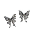 Silver Tone Crystal Butterfly Ear Cuffs for Left or Right Ear view 5