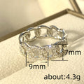 Pave Chain-Link Wide Ring In Gold And Silver Tone Styles view 3