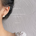 White Daisy Flower Drop Earrings Gold Ball Post Centers view 3