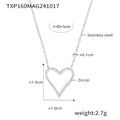 Open Heart Zircon Necklace Bracelet And Herringbone Chain Set view 8