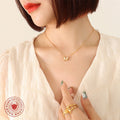 Butterfly White Shell Pendant Necklace Gold Rose Gold view 3