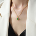 Gold Oval Cabochon Pendant Necklace Beaded Frame Styles view 8