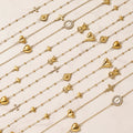 Gold Stainless Steel Heart Bear Cross Long Layered Charm Necklace view 3