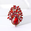 Teardrop Rhinestone Cluster Brooch Floral Antique Six Colors view 2