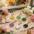 Enamel Four Leaf Clover Charm Gold Lobster Clasp Seven Colors view 3