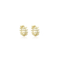 Gold and Silver Open Leaf Ring Small Stud Earrings view 5