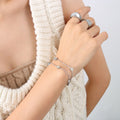 Double Layer Heart Charm Bracelet Gold Tone Fine Chain Lobster Clasp view 6