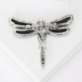 Silver-Tone Dragonfly Brooch With Iridescent Inlays view 4