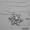 Silver Tone Crystal Snowflake Pendant Chain Necklace view 4