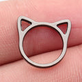 Open Cat-Head Frame Charms in Six Size and Finish Styles view 8