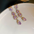 Geometric Crystal Linear Drop Earrings For Women Jewelry view 7