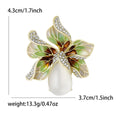 Enamel Lily Flower With Pearl Brooch for Jackets Scarves and Coats view 6