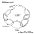 Textured Oval Link Bracelet in Gold and Silver Tone view 7